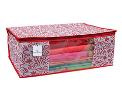 Kuber Industries 12 Piece Non Woven Saree Cover Set, Red,7 Inches Height -CTKTC6388