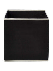 Kuber Industries KUBMART1853 Non Woven Fabric 2 Pieces Foldable Small Size Storage Cube Toy, Books, Shoes Storage Box with Handle, Extra Small (Black) Square
