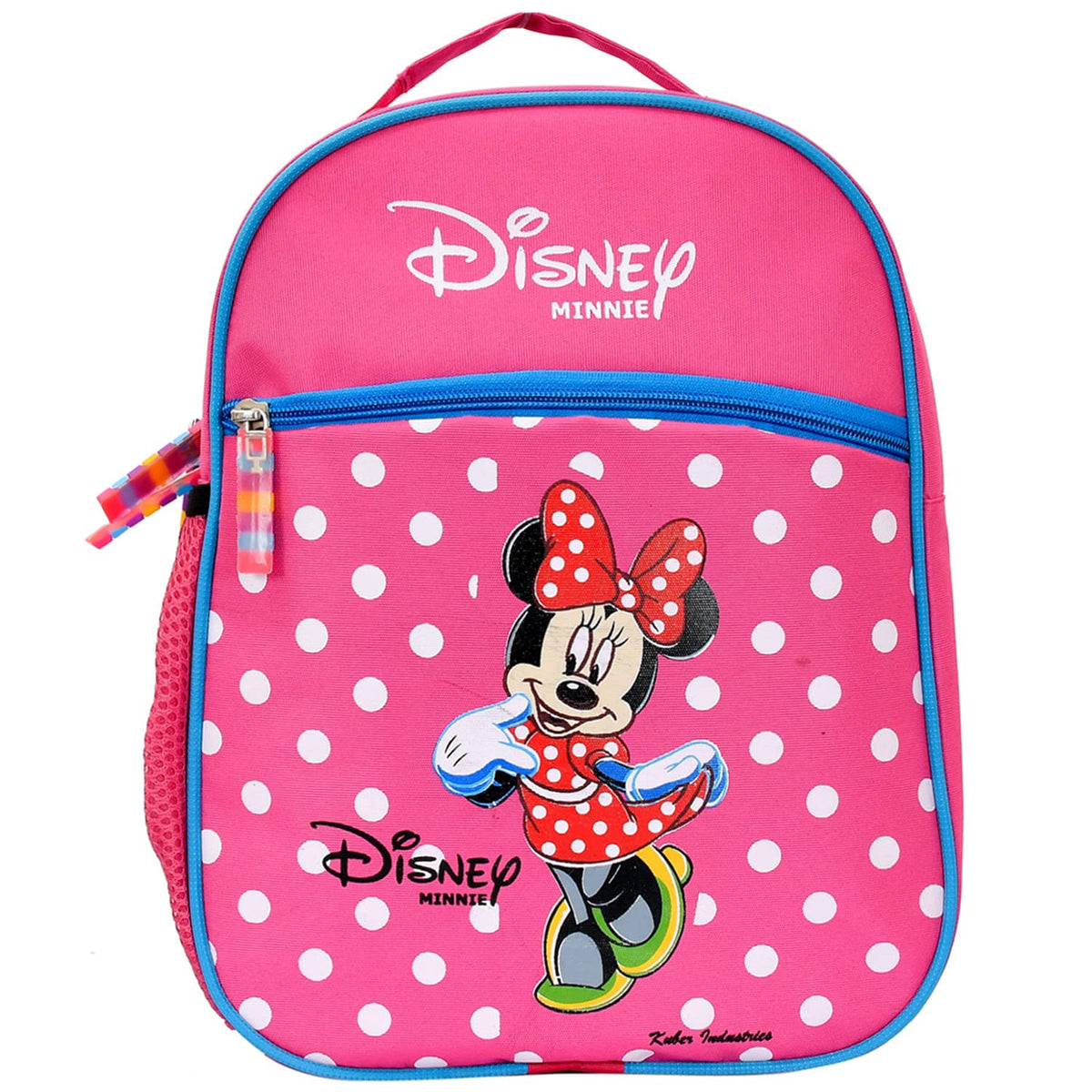 Kuber Industries Polyester Waterproof Disney Minnie Mouse Dot Print Backpack|Sturdy School Bag For Kids,14 Inch (Pink)