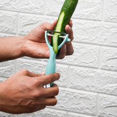 Heart Home Peeler|Plastic Vegetable Peeler|Fruit Peeler|Non-Slip Handle|Steel Sharp Straight Blade|Y Shaped Peeler|Kitchen Peeler|Pack of 2 (Turquoise)