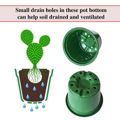 Kuber Industries Plastic Planters|Gamla|Flower Pots for Garden Nursery Home Décor,8"x6",Pack of 8 (Green)