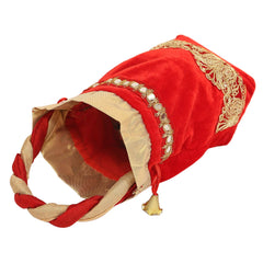 Kuber Industries Checkered Velvet Rajasthani Potli Bag