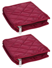 Kuber Industries Jewellery Box/Organizer with 4 Transparent Pouch & 1 Bangle/Watch Rod (Maroon)-HS_38_LUGGAGE20994, Pack of 1