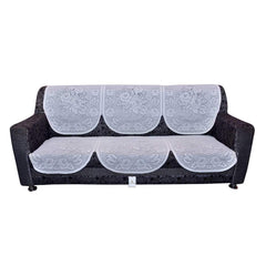 Kuber Industries 6 Piece Cotton 5 Seater Sofa Cover Set - Cream, Standard (SofasetKUSOE01)