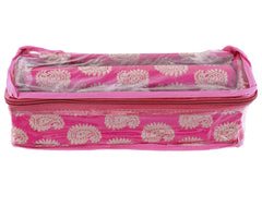 Kuber Industries Multipurpose Carry Design Laminated 1 Rod Bangle Box/Organizer/Case With Tranasparent Top (Pink)-47KM097