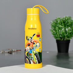 Heart Home Mickey Mouse & Friends Printed Insulated Water Bottle-600Ml (Yellow)