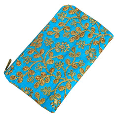 Kuber Industries Embroidery Hand Purse/Wallet For Women- Pack of 2 (Blue) (HS39KUBMART022033)