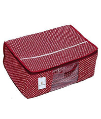 Kuber Industries 2 Piece Cotton Saree Cover and 2 Piece Blouse Cover, Maroon