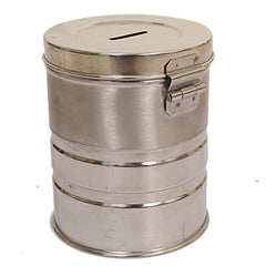 Kuber Industries 2 Piece Stainless Steel Coin Bank Set, Silver (CTKTC1935)