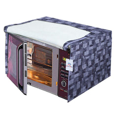 Heart Home 3D Checkered Design PVC Microwave Oven Full Closure Cover for 23 Litre (Grey)-HEART9964