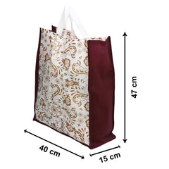 Kuber Industries 24 Pieces Non Woven Eco-Friendly Reusable Multipurpose Shopping Carry Bags (Maroon) - CTKTC30833