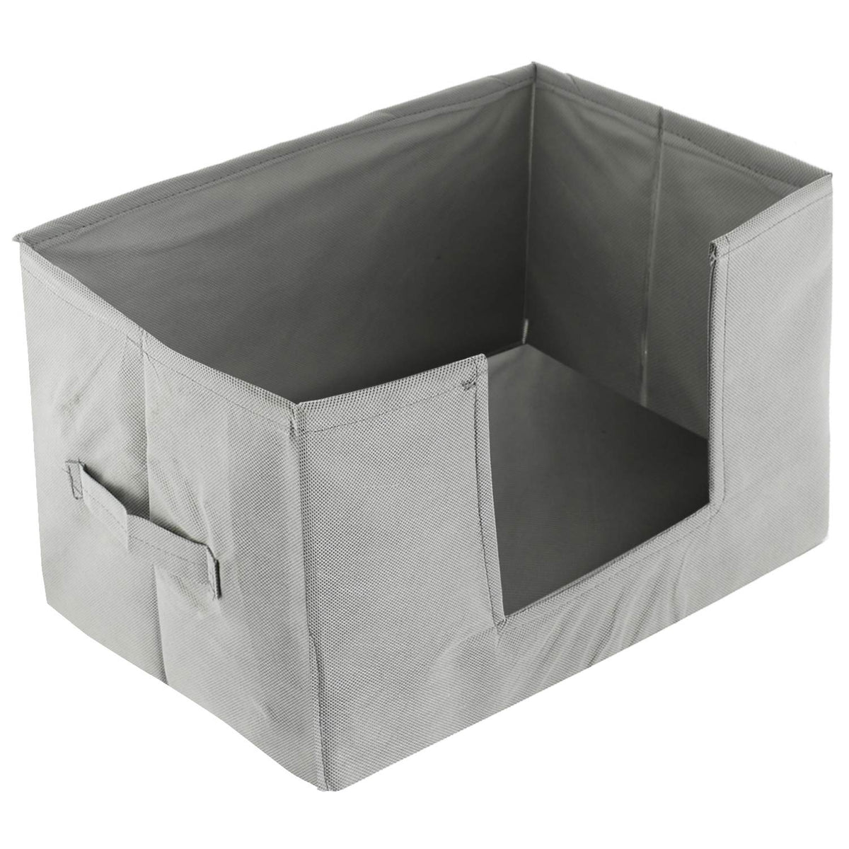 Kuber Industries Large Capacity Space Saver Closet, Stackable and Foldable Saree, Clothes Storage Bag, Non -Woven Rectangle Cloth Saree Stacker Wardrobe Organizer (Grey) - CTKTC039106