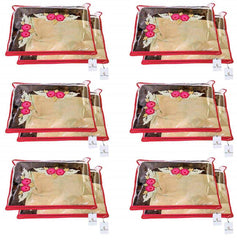 Kuber Industries 48 Piece Non Woven Saree Cover Set, Red (K012_2)