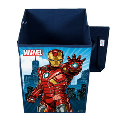 Heart Home Marvel Ironman Print Foldable Laundry Basket|Clothes Storage Basket With Handle & Lid,60 Ltr.(Navy Blue)