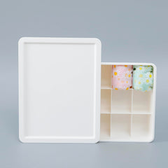 Kuber Industries Cloth Storage Box 15 Compartment with Lid|Wardrobe Organizer For clothes (White)