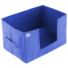 Heart Home Non-Woven Foldable Saree Stacker, Wardrobe Organizer, Storage Bin With Handle- Pack of 2 (Blue)-HS43HEARTH26422