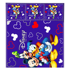 Kuber Industries Disney Mickey Printed Satin Fridge Top Cover, Protect for Scratches, Wear & Tear and Dust with 6 Utility Side Pockets (Blue)