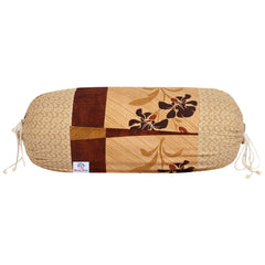 Heart Home Floral Print Soft & Luxurious Decorative Cotton Bolster Cover- Set of 2, 16"x30" (Sand) 54HH3925.