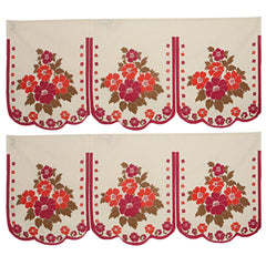 Kuber Industries Cotton Flower Design 5 Seater Sofa Cover with Center Table Cover (Pink & Cream, 7 Pieces, Standard)-CTKTC28733