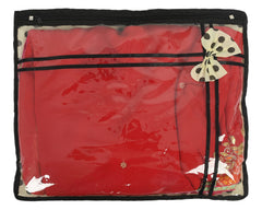 Kuber Industries Dot Print Non-Woven Single Saree cover For Store Saree, Lehenga, Suit With Transparent Top,Pack of 3 (Cream) 54KM4150