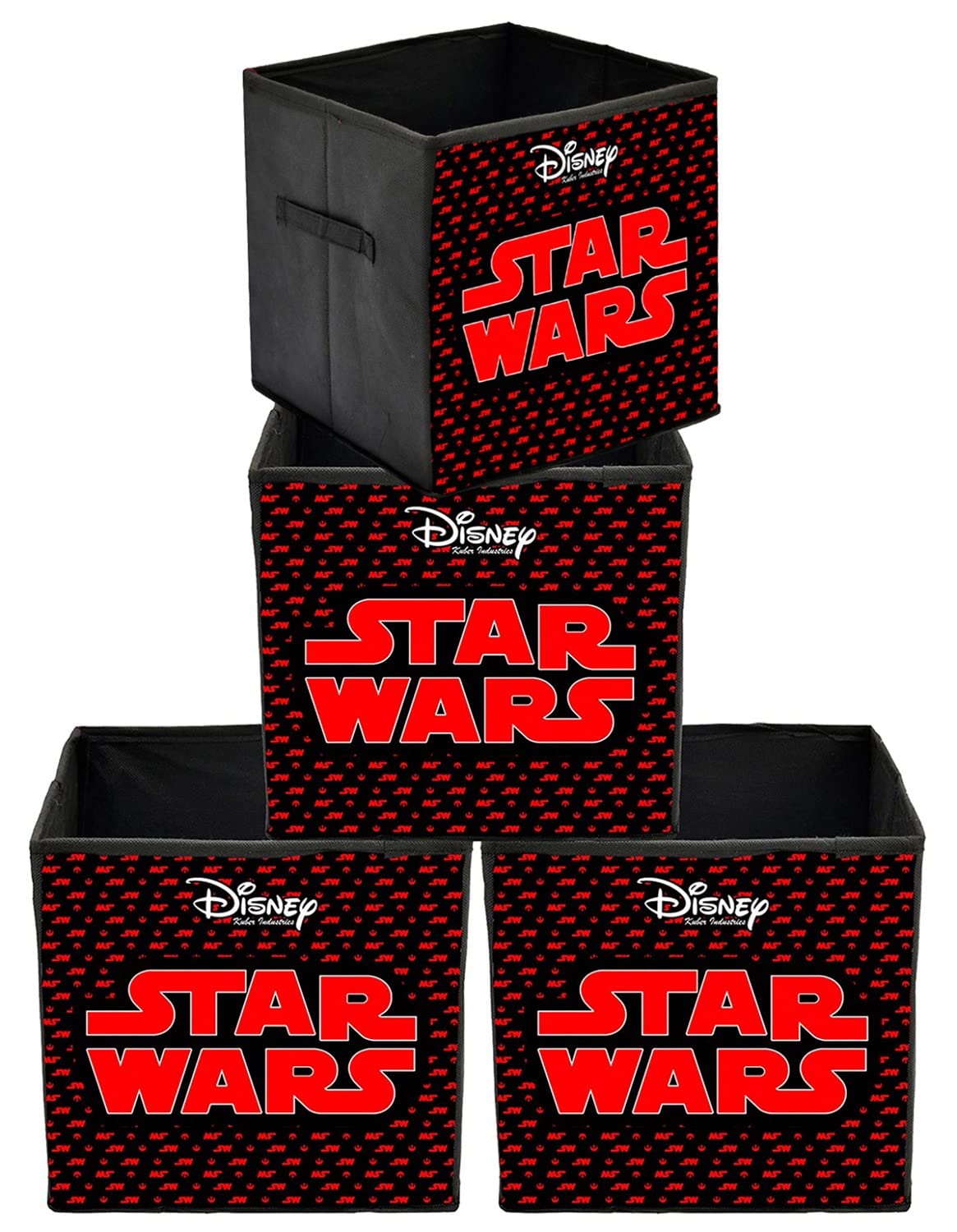 Heart Home Disney Star War Printed Multipurposes Storage Box/Organizer With Handles- Pack of 4 (Black) -HS43HEARTH26297