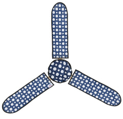 Heart Home PVC Dot Print Dust Proof Three Blade Ceiling Fan Cover (Blue) 54HH4012.
