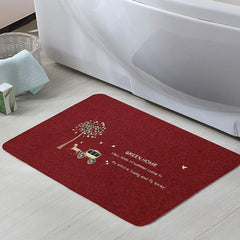 Heart Home Microfiber Door Mat for Porch/Kitchen/Bathroom/Laundry Room,Pack of 2 (Maroon) 54HH3977.