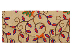 Kuber Industries Embroidery Gift Envelope with Metallic Magnetic Button Closure Shagun Cash Envelopes, Birthdays, Anniversary, Baby Shower-Pack of 8 (Cream)