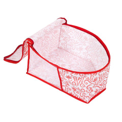 Kuber Industries Floral Design 9 Pieces Non Woven Blouse Cover Set (Red & White) - CTKTC23192