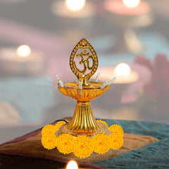 Heart Home Diwali Lights | Diwali String Light For Décor | Lights for Christmas | Lights for Navratri | Pooja Light For Diwali | Lights for Indoor | LED 1 Layer Diya Stand | Pack of 2 | Golden