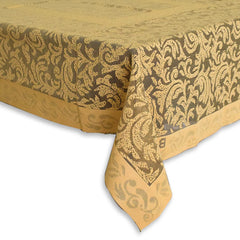 Kuber Industries Cotton 6 Seater Dining Table Cover (Brown)