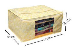 Kuber Industries 6 Piece Cotton Saree Cover Set, Gold (SCY22)