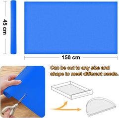 Kuber Industries Duty Diamond/Dots Shelf Liners, Non-Slip Drawer Liner Cabinet Pad Refrigerator Mat No Odor for Home and Kitchen-45X150 cm (1.5 Mtr,Blue)-KUBMART11703