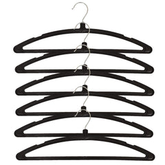 Kuber Industries 6 Piece Plastic Hanger, Black (CTHANG05)