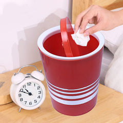 Kuber Industries Plastic 2 Pieces Swing Lid Garbage Waste Dustbin, 5 Liters (Red & Yellow) - CTKTC22866