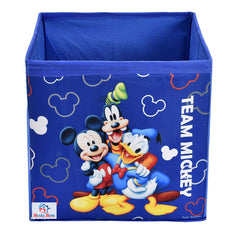 Heart Home Non-Woven Mickey & Friend Print Flodable Storage Box/Wardrobe Organizer For Home Decor, Pack of 2 (Blue) 54HH4249.