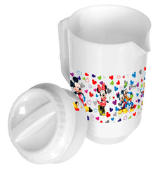 Heart Home Mickey & Friends Print Unbreakable Plastic Water Jug with Lid for Home, Kitchen, Office 2 Liter Pack of 2 (White)