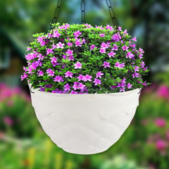 Heart Home Diamond Flower Pot|Durable Plastic Hanging Basket Flower Planter with Chain for Home|Garden|Balcony|Pack of 3 (Multicolor)