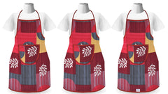 Heart Home Leaf Printed Oil Stain Resistant Cooking Kitchen Apron for Men Women with 1 Front Pocket, Pack of 3 (Pink)
