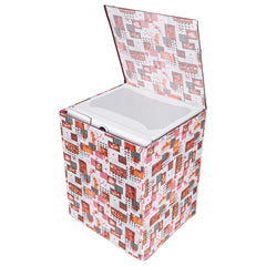 Heart Home Washing Machine Cover | Dil Check Print Washing Machine Cover | Soft PVC | Top Load Fully-Automatic Washing Machine Cover | White