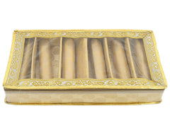 Heart Home Multipurpose Feather Design Laminated 6 Rod Bangle Box/Organizer/Case With Tranasparent Top - Pack of 2 (Gold)-47HH0191