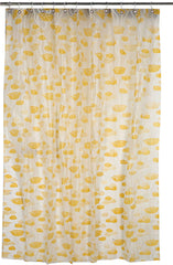 Heart Home Polyvinyl Chloride Floral Shower Curtain with 8 Hooks, Standard, Yellow, Pack of 1
