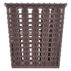 Heart Home Square Shape M 5 Multipurpose Plastic Holder/Organizer/Stand for Kitchen, Bathroom, Office Use - Pack of 2 (Brown)-46HH0437