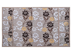 Kuber Industries Floral Print Polyester Fridge Top Cover, Protect for Scratches with 6 Utility Side Pockets (Light Brown)