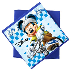 Heart Home Disney Mickey Print Durable & Collapsible Square Storage Box|Clothes Organizer With Handle,Pack of 3 (Blue)