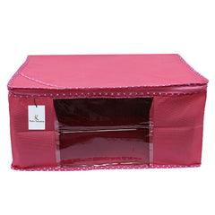 Kuber Industries 6 Piece Non Woven Fabric Saree Cover Set with Transparent Window, Extra Large, Pink-CTKTC031873