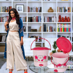 Kuber Industries Pedal Dustbin|Plastic Pedal Dustbin|Kitchen Paper Bin|Dustbin For Bedroom|Dustbin For office|5 Liter Dustbin (Pink)