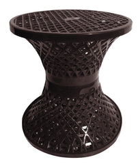 Kuber Industries Mesh Design Both Sided Plastic Sitting Stool, Planter Stand, Sidetable for Living Room, Bed Room, Garden in Damroo Style- Pack of 2 (Brown) (HS_38_KUBMART021793)