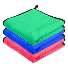 Kuber Industries Cleaning Towel | Reusable Cleaning Cloths for Kitchen | Duster Towel for Home Cleaning | 400 GSM Cleaning Cloth Towel with Hanging Loop | 40x40 | Pack of 3 | Multi