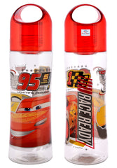 Heart Home Disney Car Printed Plastic Water Bottle For Kids- 700ml, Pack of 2 (Tranasparent)